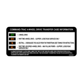 Jeep Transfer Case Visor Instruction Decals