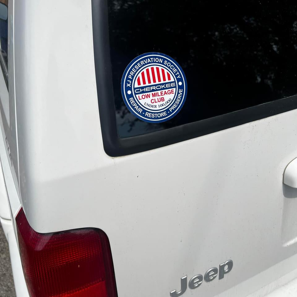 XJ Preservation Society Mileage Club Decals