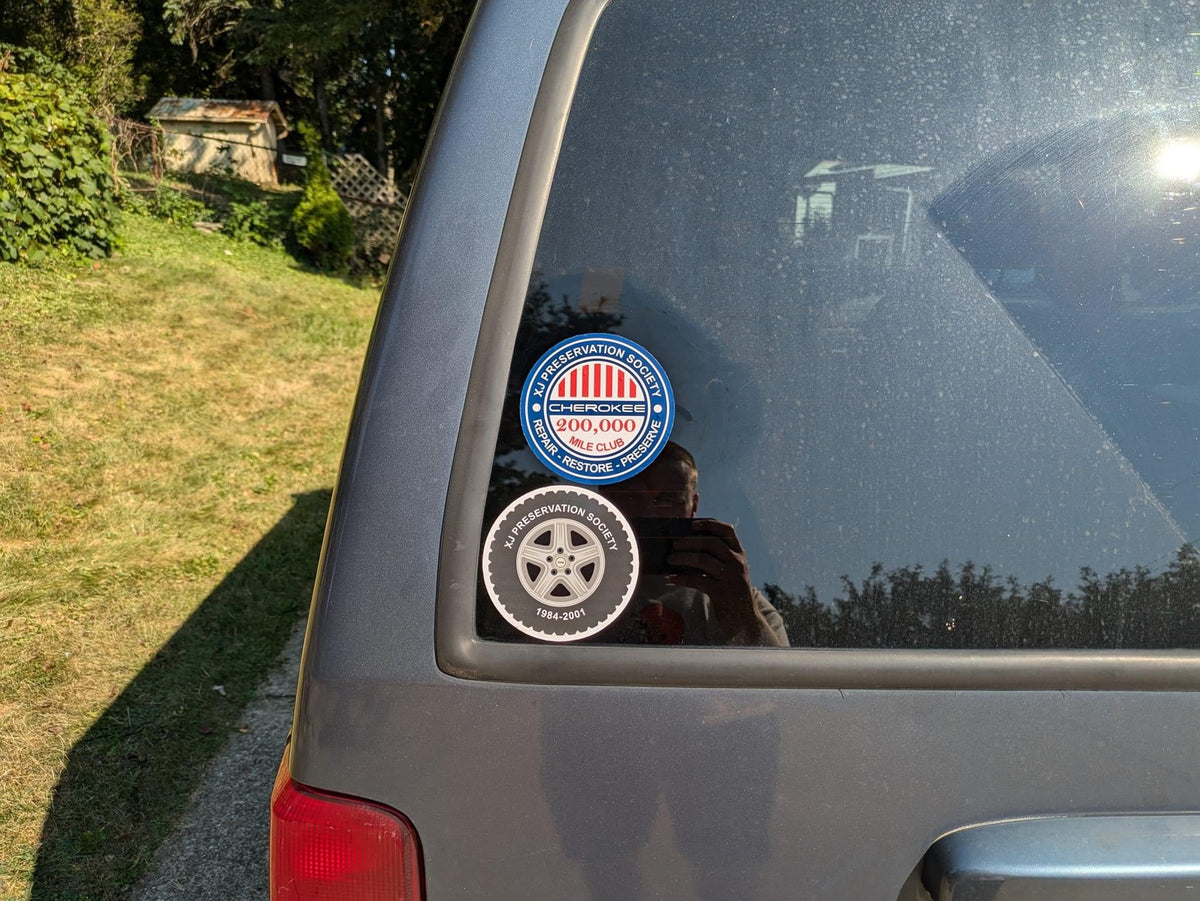 XJ Preservation Society Mileage Club Decals