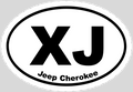 XJ White Oval Jeep Code Decal