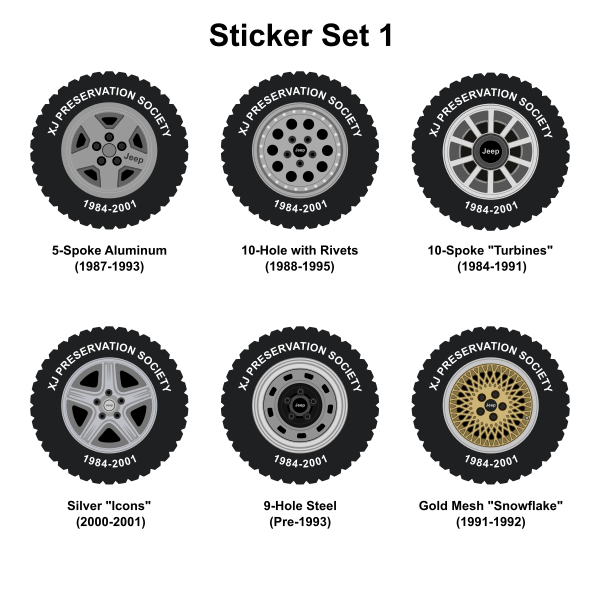 XJ Preservation Society Wheel Stickers