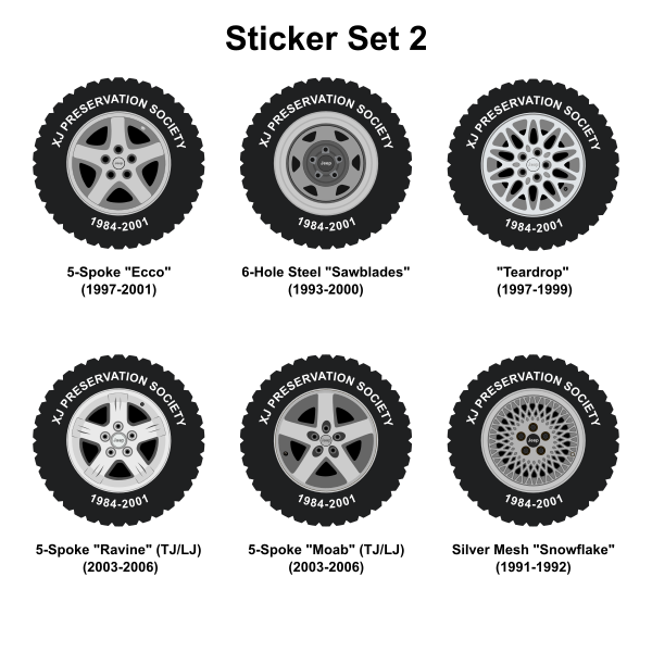 XJ Preservation Society Wheel Stickers
